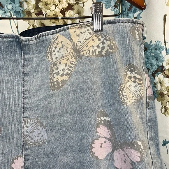 Butterfly retro wide leg stretchy jeans - Picture 3 of 11